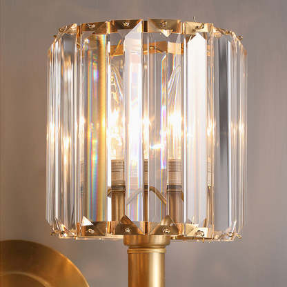 Luxury Clear Crystal Round Small Wall Light