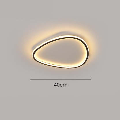 Nordic Simple Oval Black LED Ceiling Light For Bedroom