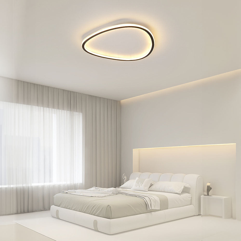 Nordic Simple Oval Black LED Ceiling Light For Bedroom