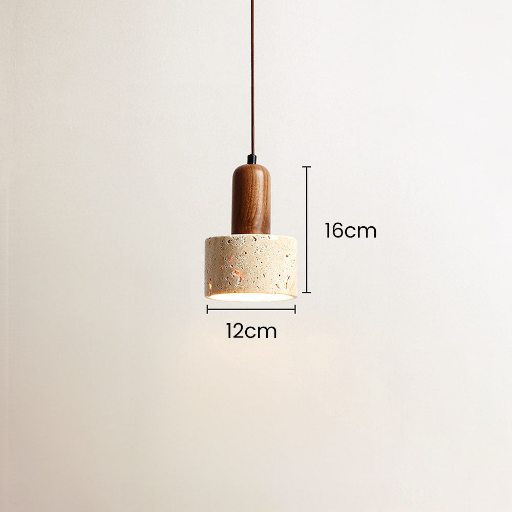 Retro Rustic Natural Stone Pendant Light For Dining Room