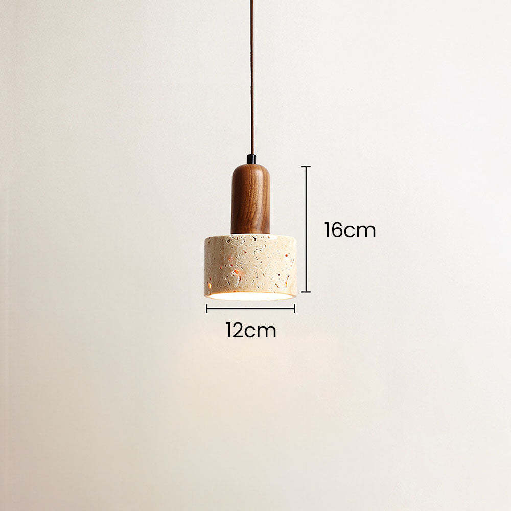 Retro Rustic Natural Stone Pendant Light For Dining Room