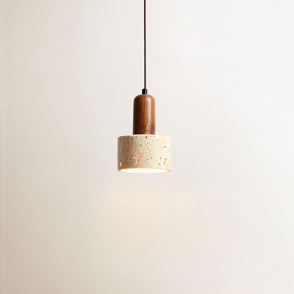 Retro Rustic Natural Stone Pendant Light For Dining Room