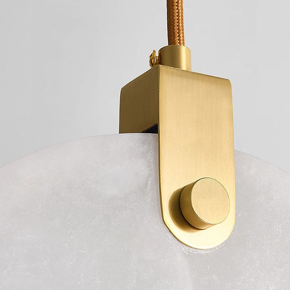 Simple Round LED Alabaster Pendant Lights -Lampsmodern-UK