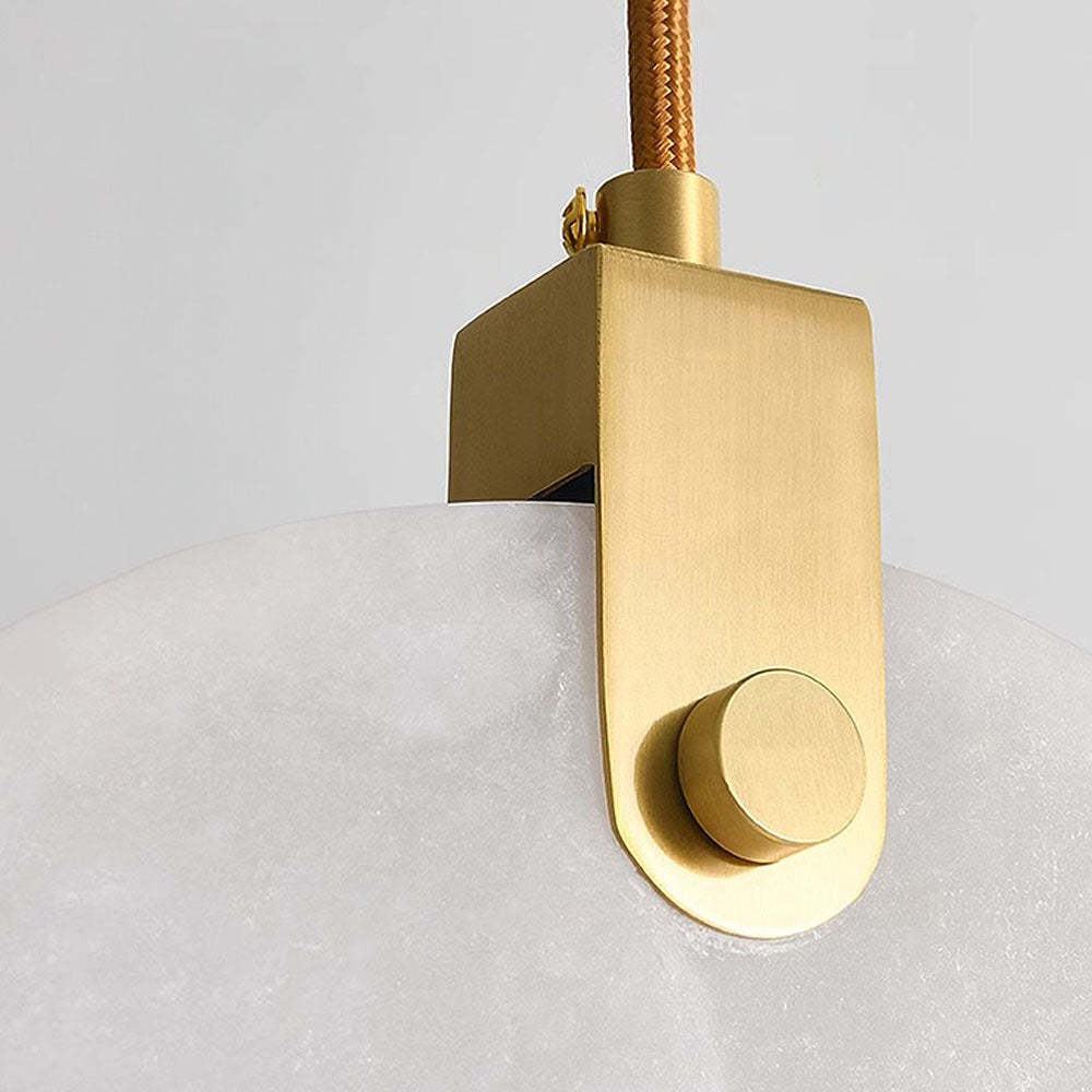 Simple Round LED Alabaster Pendant Lights -Lampsmodern-UK
