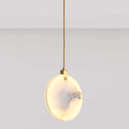 Simple Round LED Alabaster Pendant Lights -Lampsmodern-UK