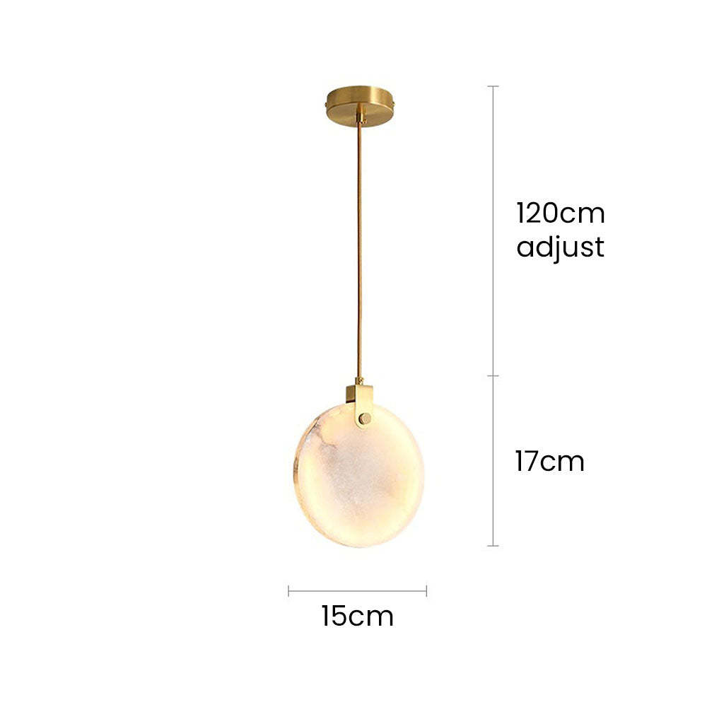Simple Round LED Alabaster Pendant Lights -Lampsmodern-UK