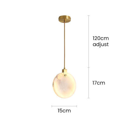 Simple Round LED Alabaster Pendant Lights -Lampsmodern-UK