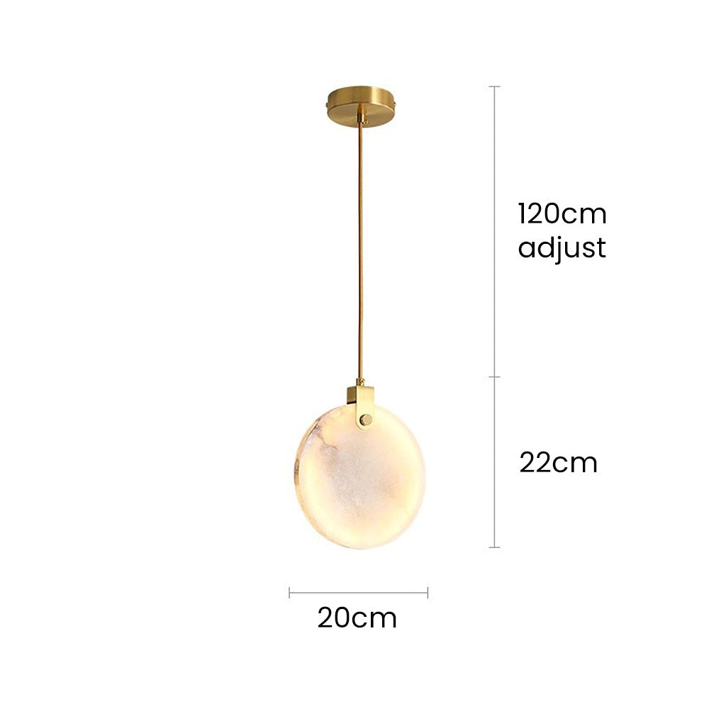 Simple Round LED Alabaster Pendant Lights -Lampsmodern-UK