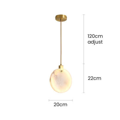 Simple Round LED Alabaster Pendant Lights -Lampsmodern-UK