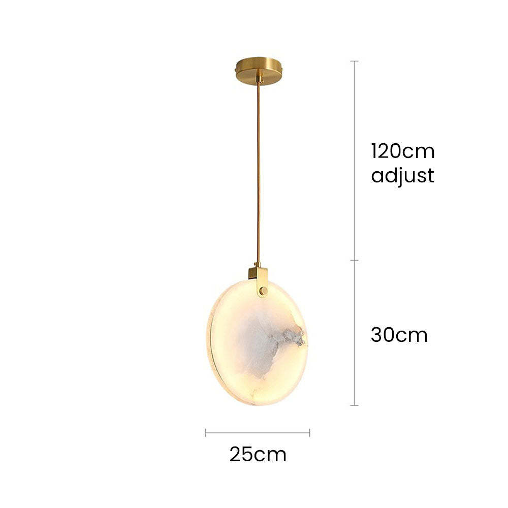 Simple Round LED Alabaster Pendant Lights -Lampsmodern-UK