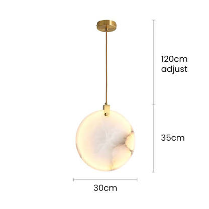 Simple Round LED Alabaster Pendant Lights -Lampsmodern-UK