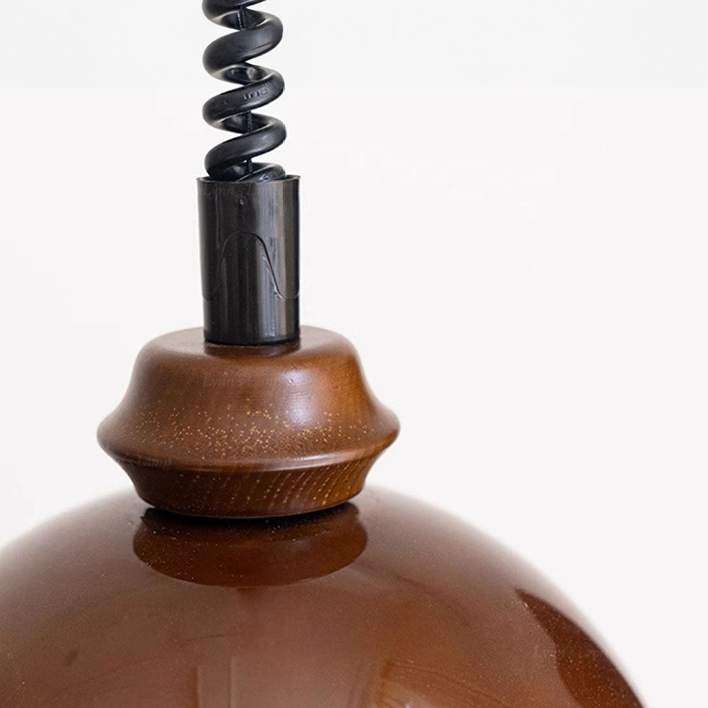 Vintage Bauhaus Orange Wood Pendant Lights -Lampsmodern-UK