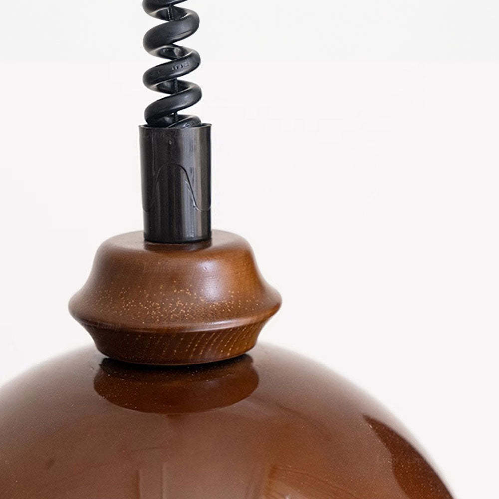 Vintage Bauhaus Orange Wood Pendant Lights -Lampsmodern-UK