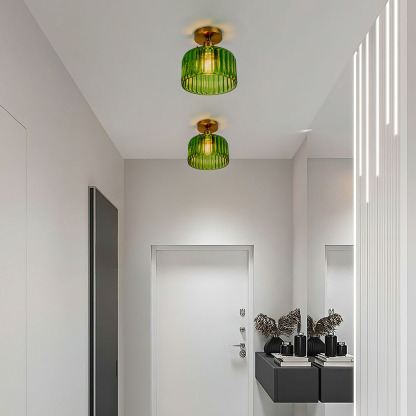 Green Industrial Vintage Glass Ceiling Light