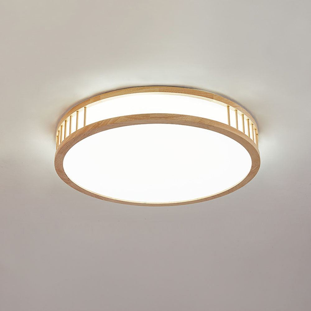 Wood Color LED Semi Ceiling Light For Bedroom