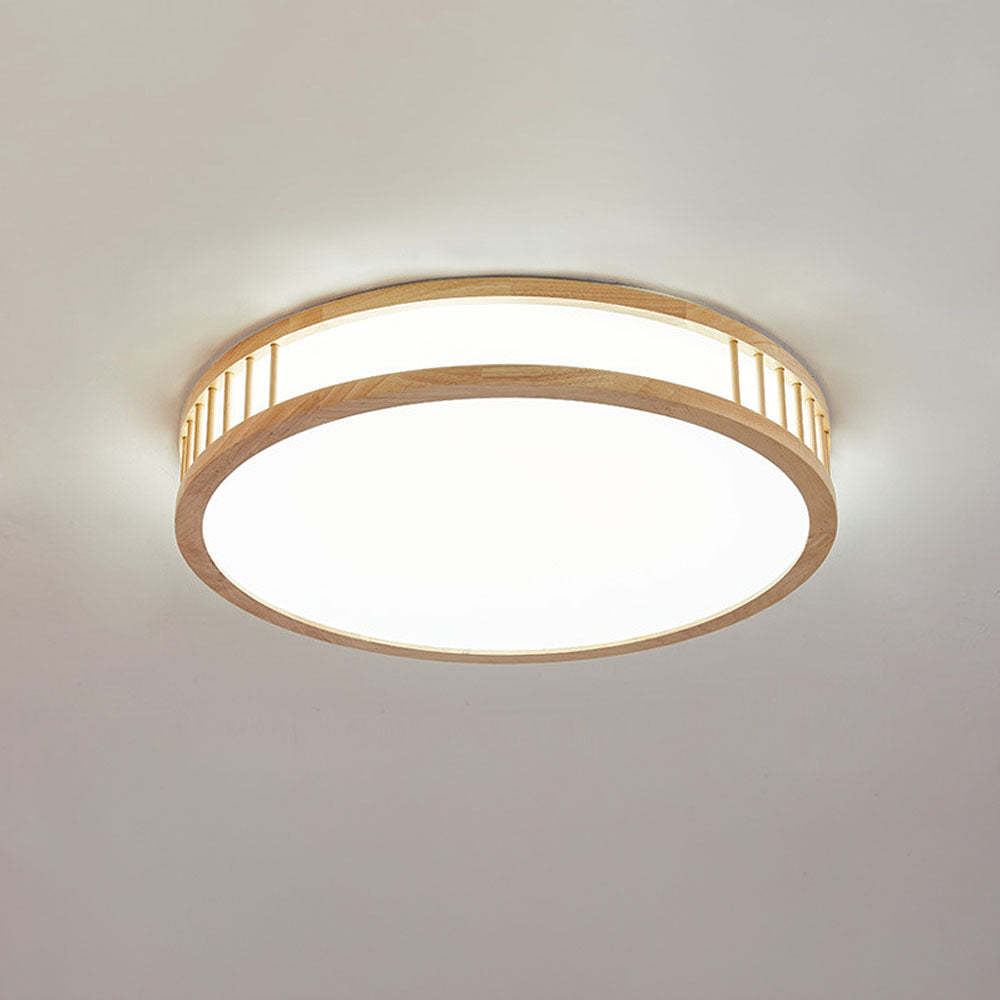 Wood Color LED Semi Ceiling Light For Bedroom