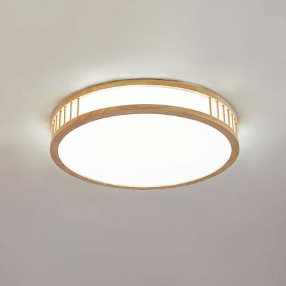 Wood Color LED Semi Ceiling Light For Bedroom