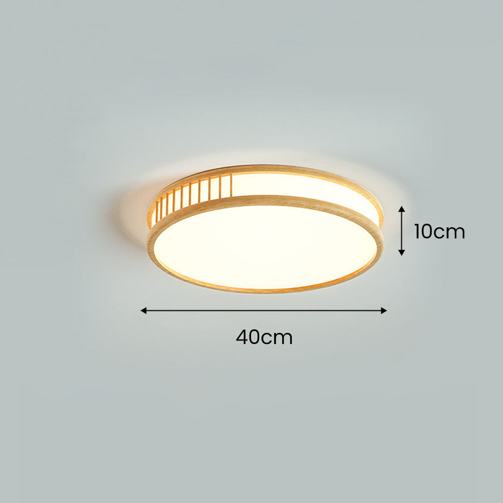 Wood Color LED Semi Ceiling Light For Bedroom
