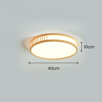 Wood Color LED Semi Ceiling Light For Bedroom