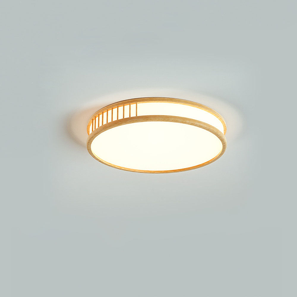Wood Color LED Semi Ceiling Light For Bedroom