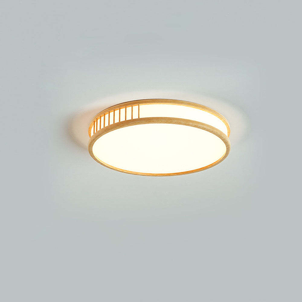 Wood Color LED Semi Ceiling Light For Bedroom