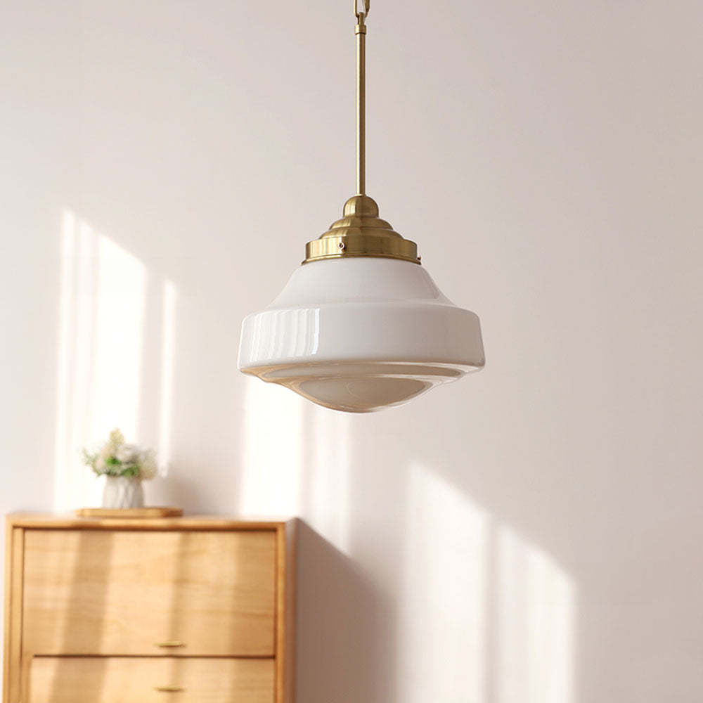 Retro Mid-Century White Glass Pendant Lights -Homdiy