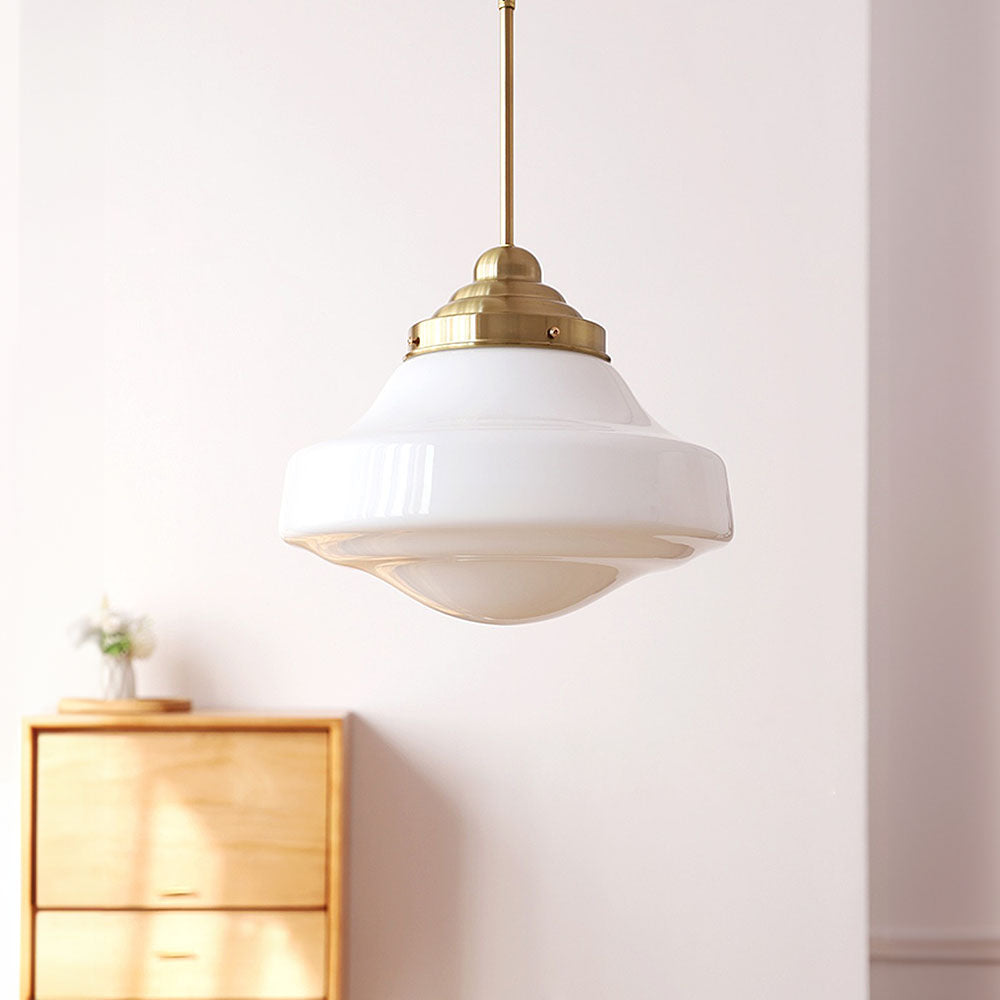 Retro Mid-Century White Glass Pendant Lights -Homdiy