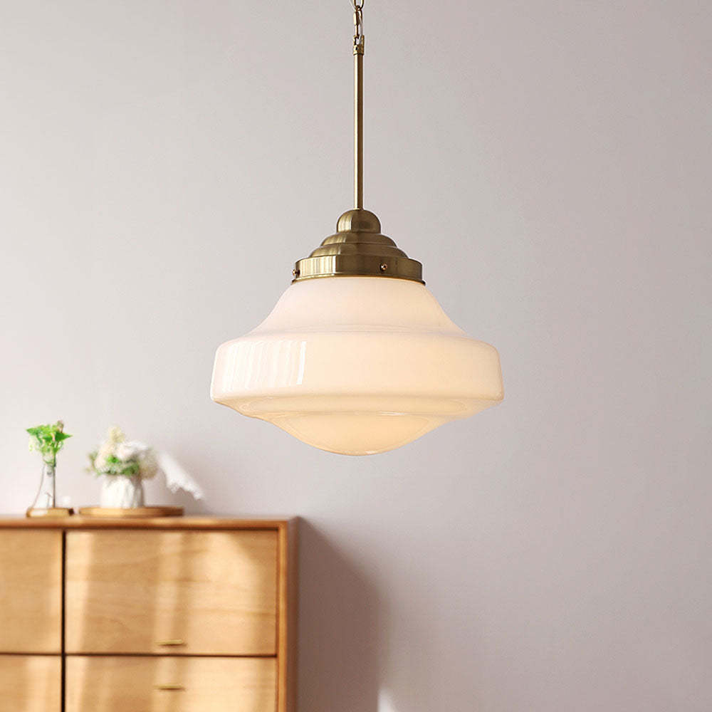Retro Mid-Century White Glass Pendant Lights -Homdiy