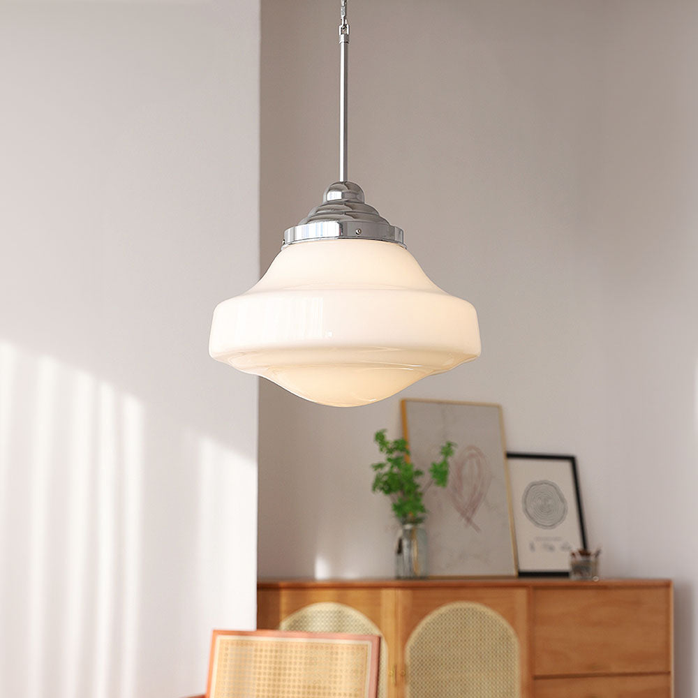 Retro Mid-Century White Glass Pendant Lights -Homdiy