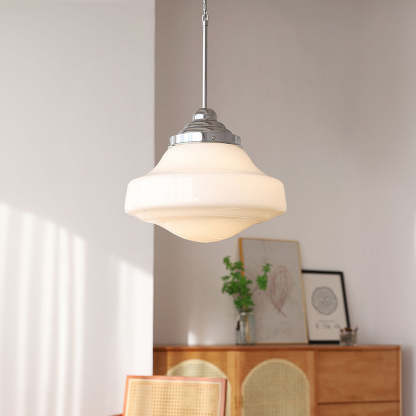 Retro Mid-Century White Glass Pendant Lights -Homdiy