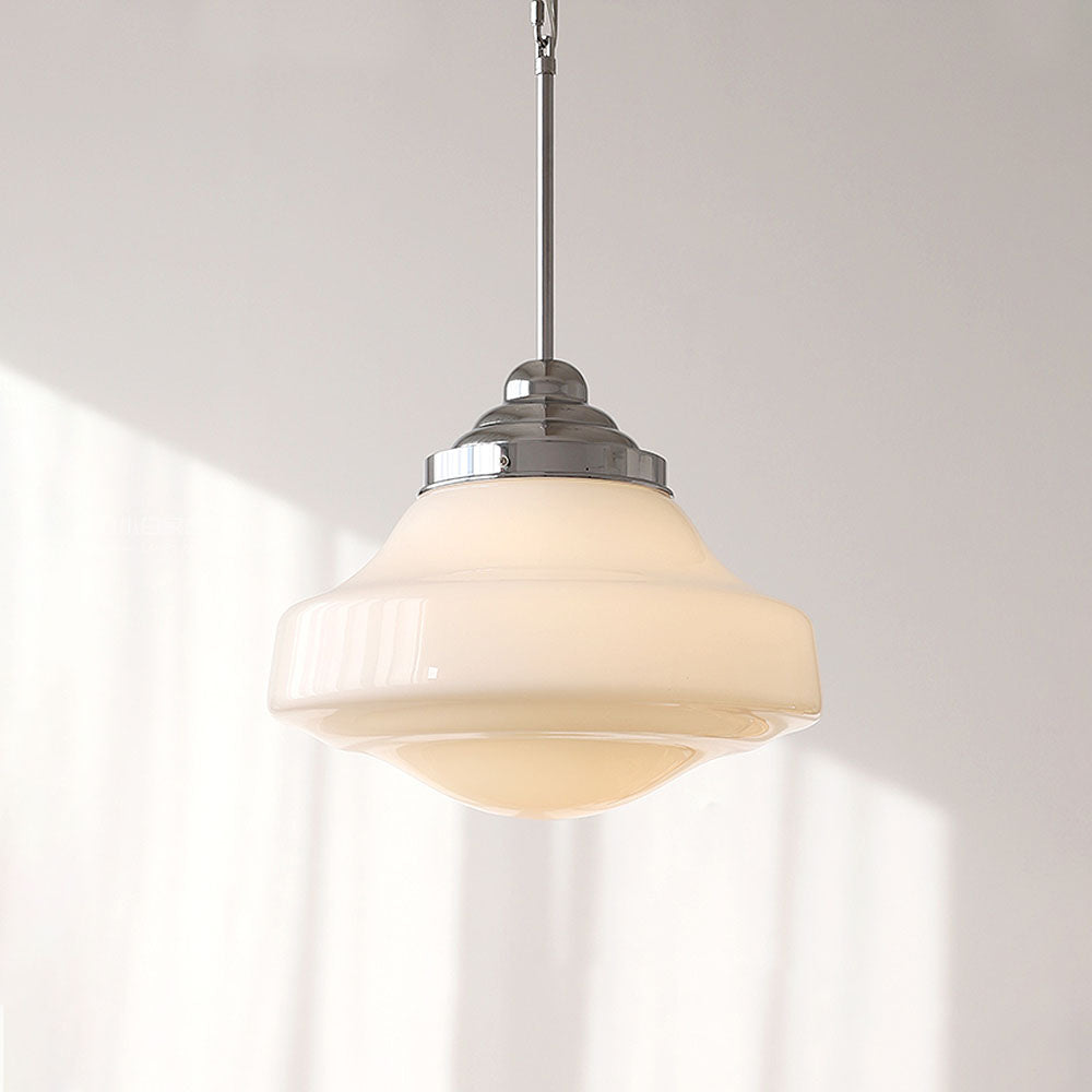 Homdiy Pendant Light White Glass Retro Rod Pendant Lamp Kitchen Pendant Light