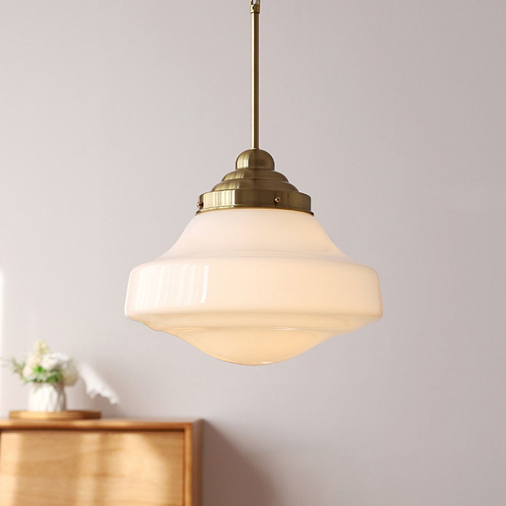 Retro Mid-Century White Glass Pendant Lights -Homdiy
