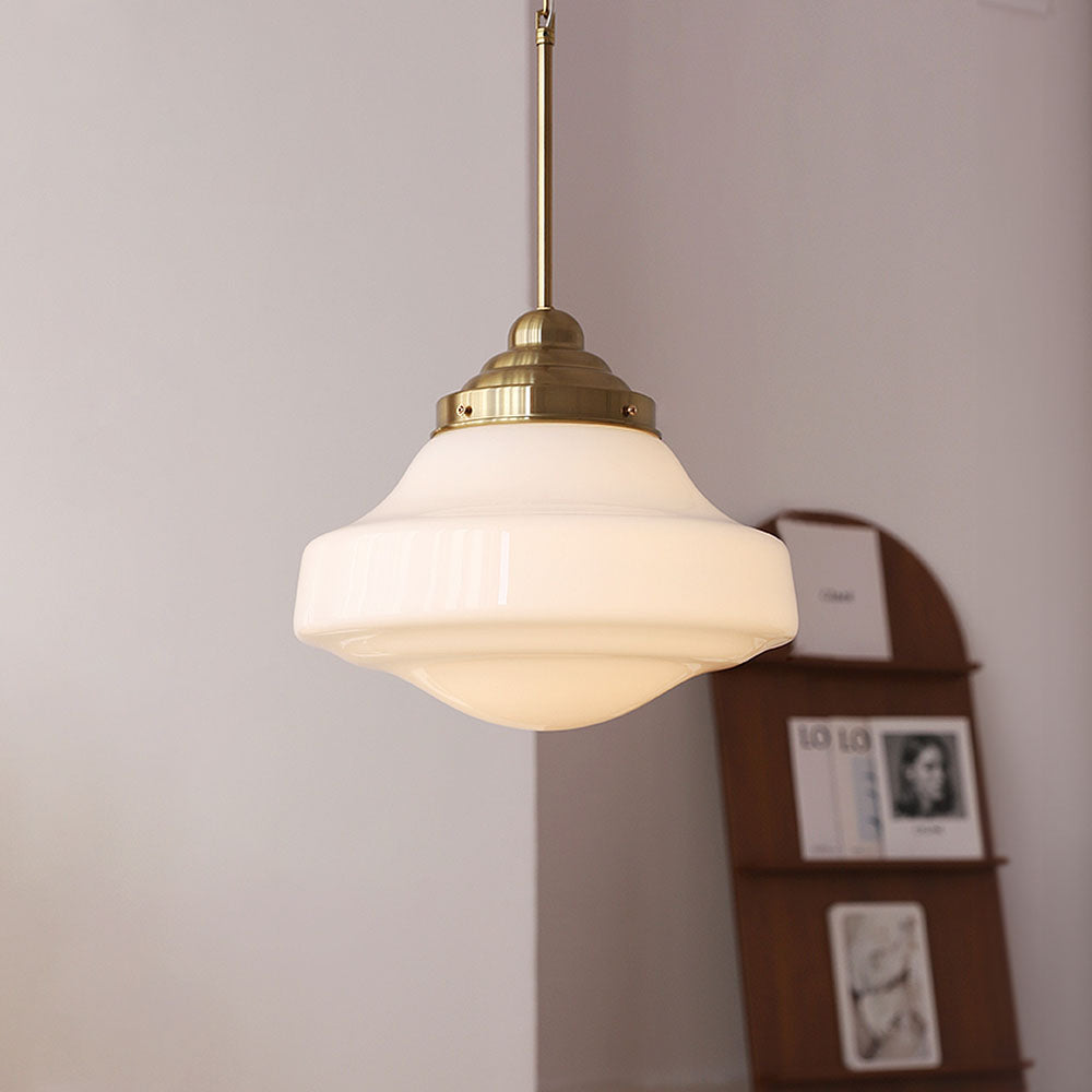 Retro Mid-Century White Glass Pendant Lights -Homdiy