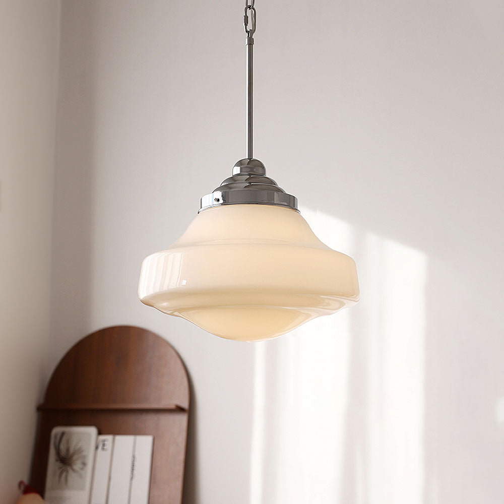 Retro Mid-Century White Glass Pendant Lights -Homdiy