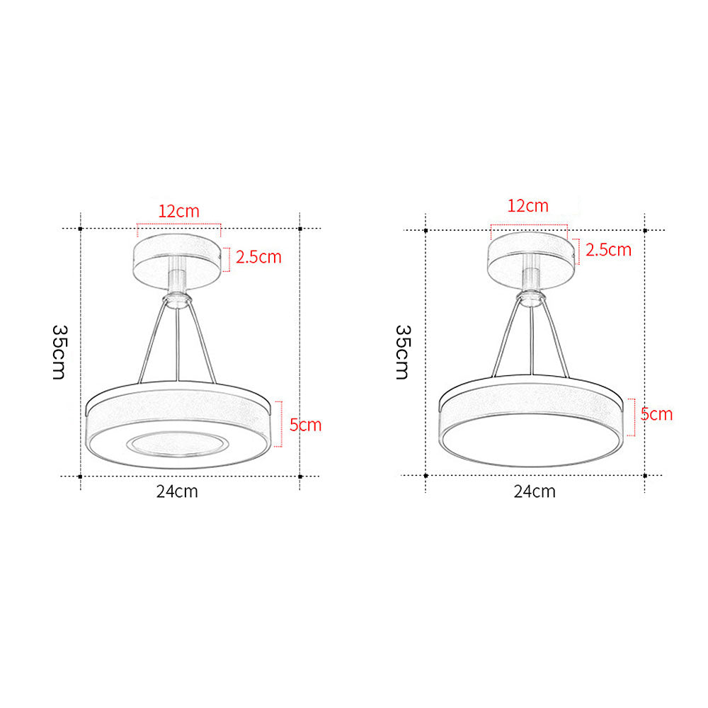 Contemporary Round Metal LED Hallway Ceiling Lights