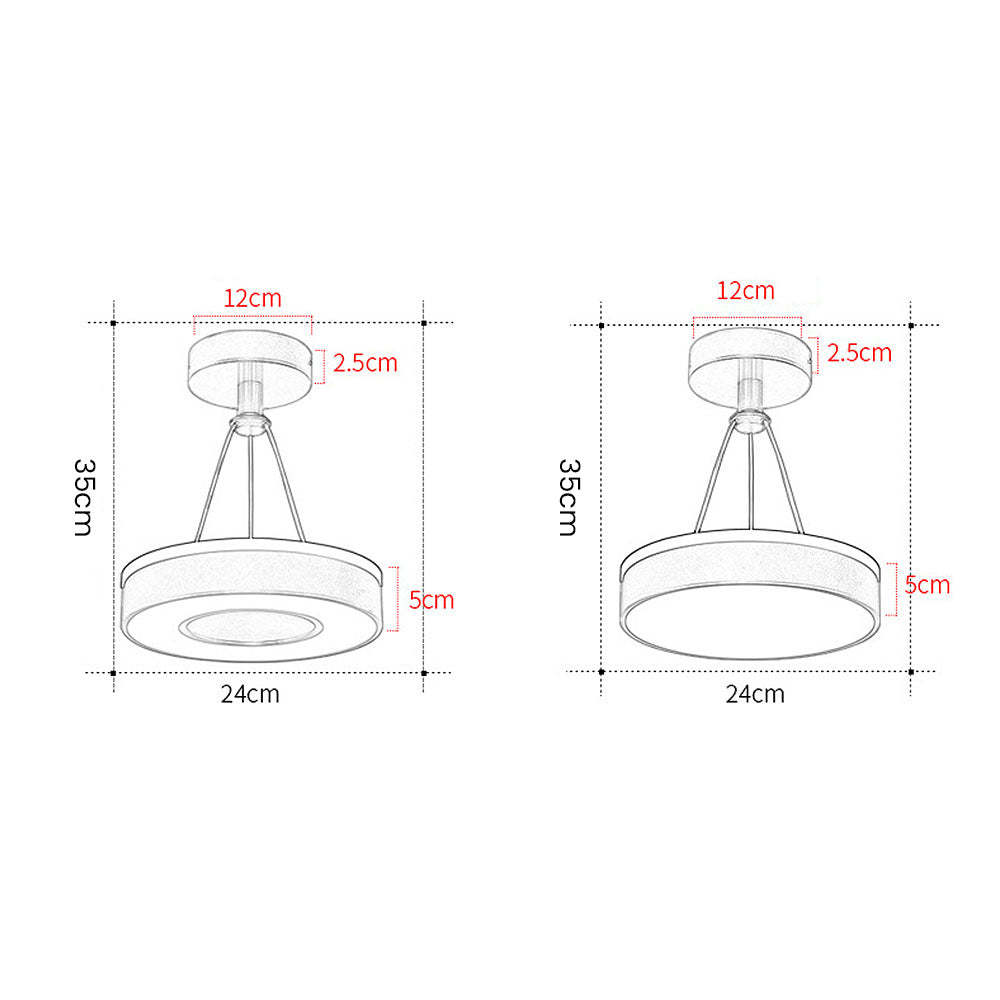 Contemporary Round Metal LED Hallway Ceiling Lights