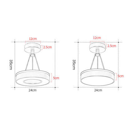 Contemporary Round Metal LED Hallway Ceiling Lights