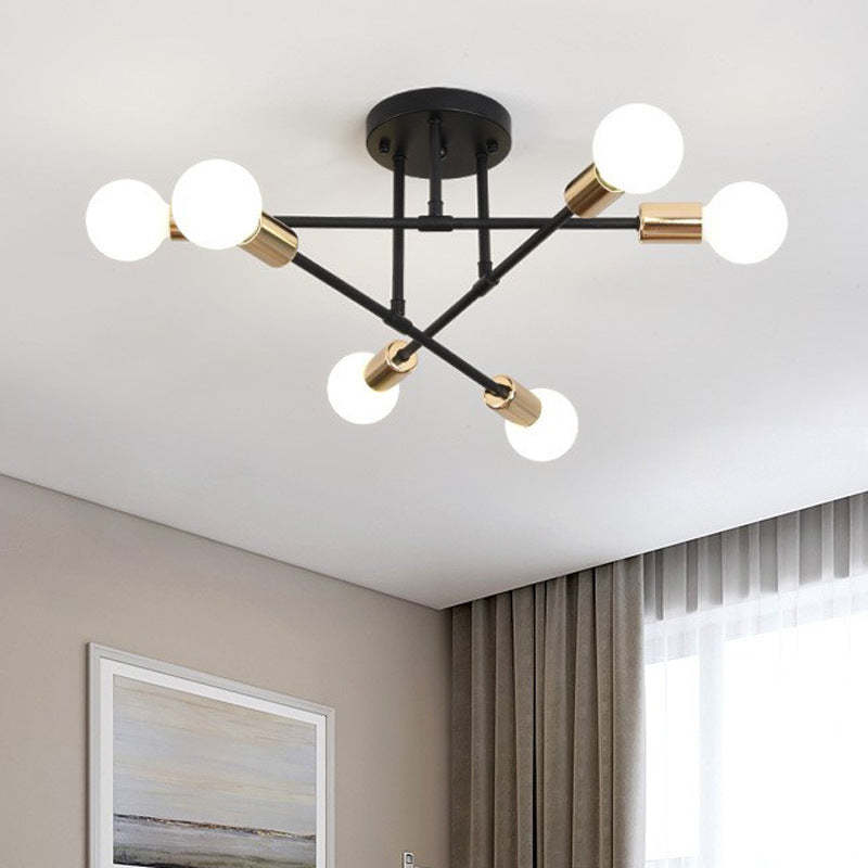 Homdiy Ceiling Light Semi Flush Mount Morden Iron Bedroom Ceiling Lights