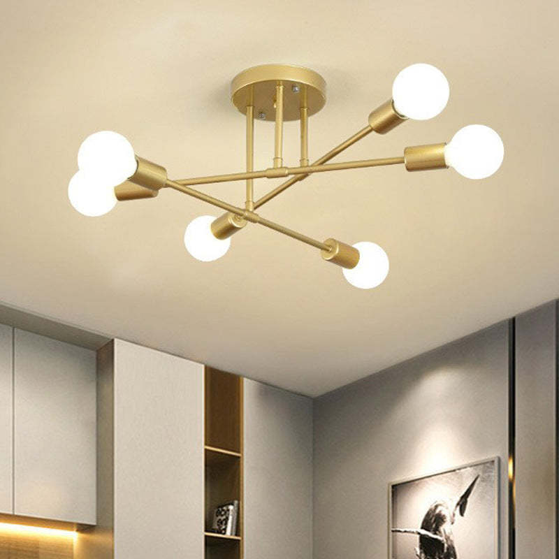 Semi Flush Mount Iron Bedroom Ceiling Lights