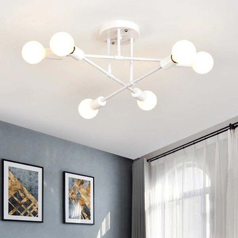 Semi Flush Mount Iron Bedroom Ceiling Lights