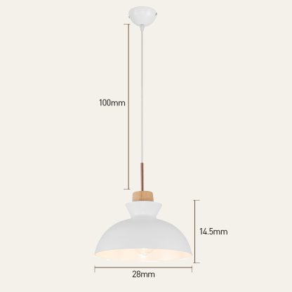 1-Bulb Art Decor Iron And Wood Round Pendant Lights For Dining Room