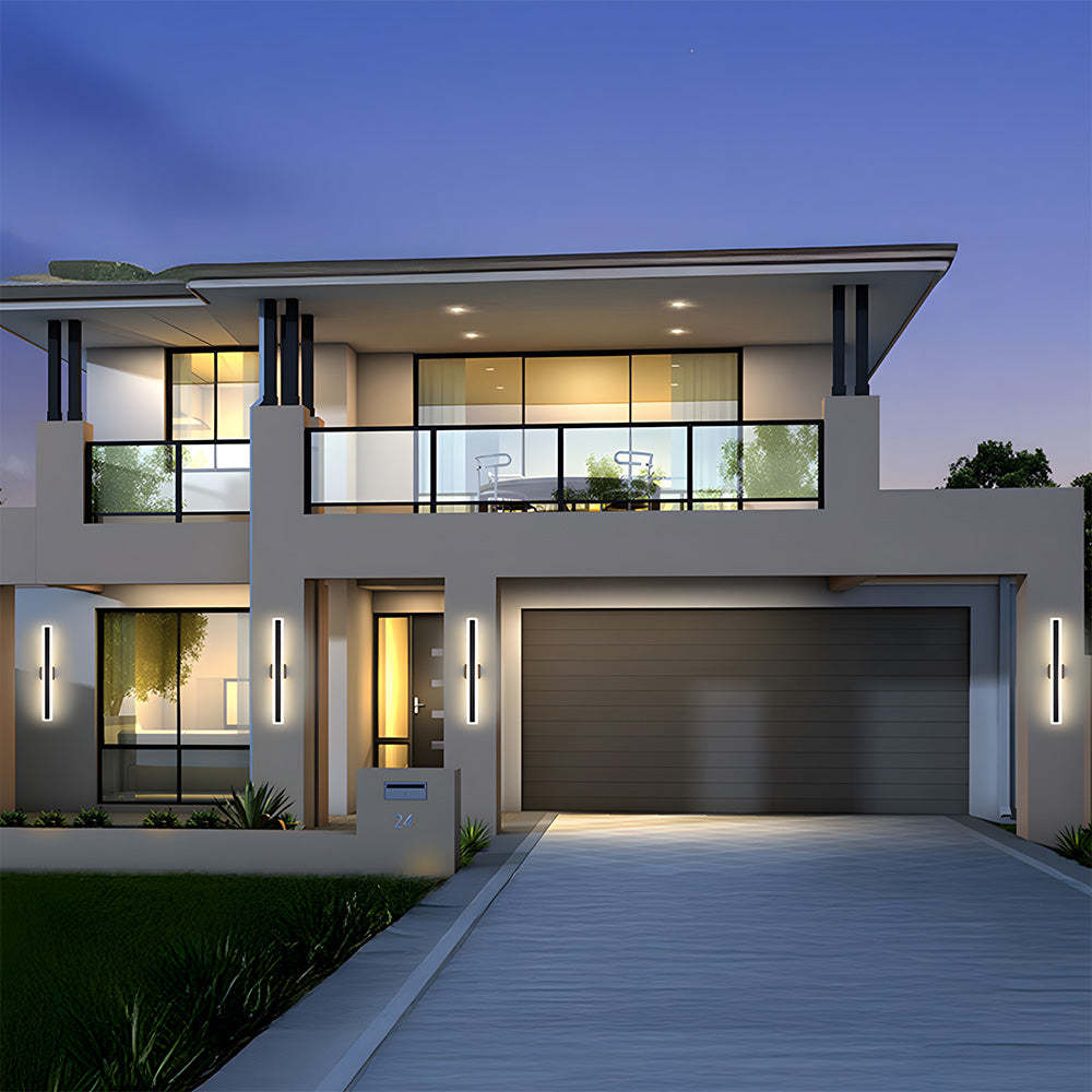 Sleek Architectural Vertical Rectangle Frame Front Door Lights for Luxury House Entrance