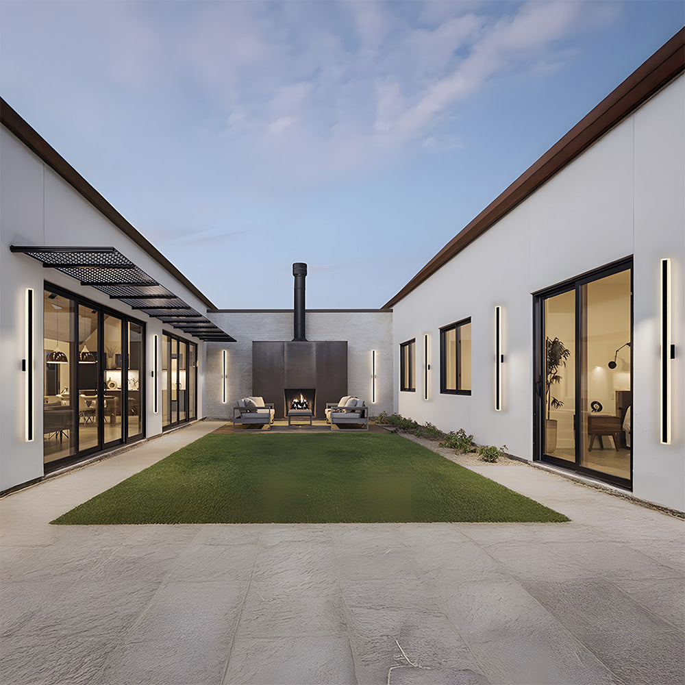 Sleek Architectural Vertical Rectangle Frame Front Door Lights for Luxury House Entrance