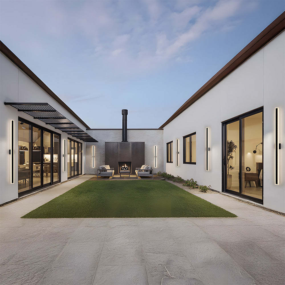 Sleek Architectural Vertical Rectangle Frame Front Door Lights for Luxury House Entrance