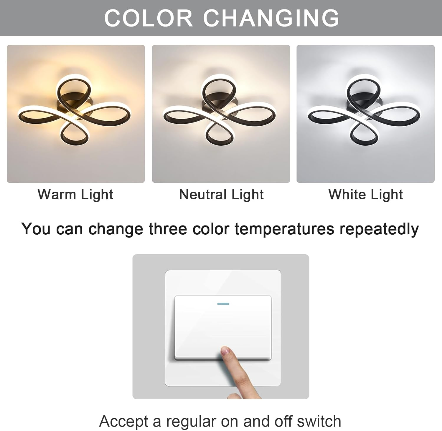 Contemporary Iron LED Bedroom Ceiling Light