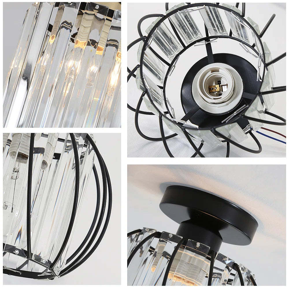 Modern Glass Black Luxury Hallway Ceiling Light