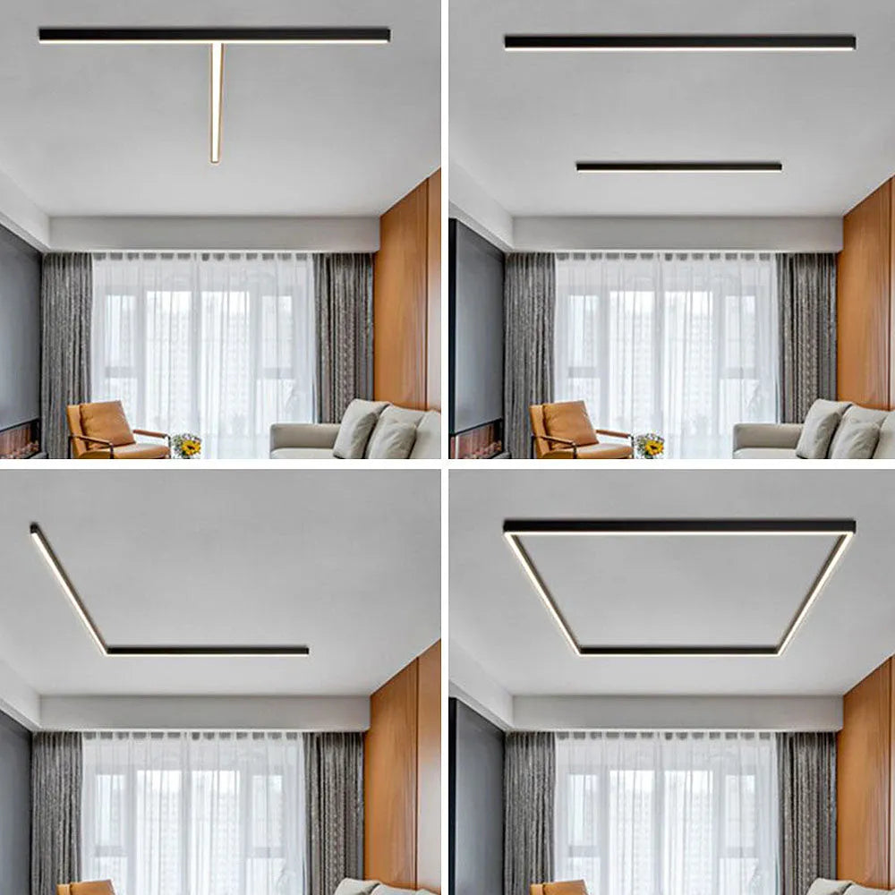 Contemporary Minimalist Long Strip LED Ceiling Lamp For Living Room