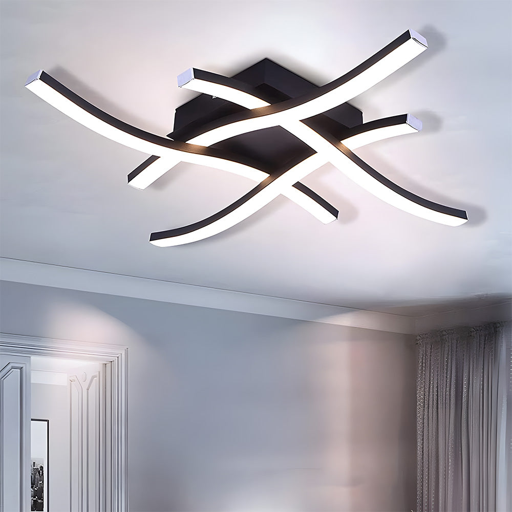 Creativity Curved Black LED Living Room Ceiling Lights