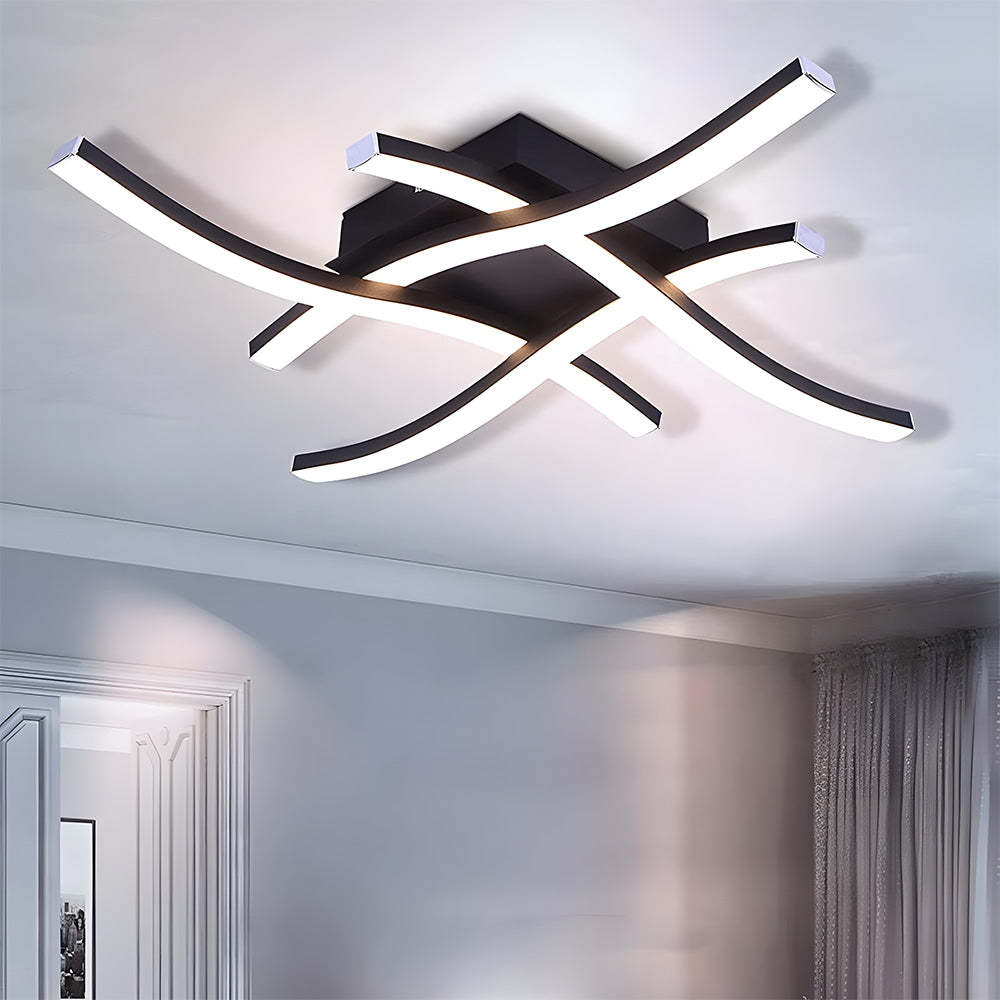 Creativity Curved Black LED Living Room Ceiling Lights