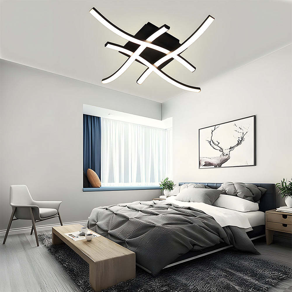 Creativity Curved Black LED Living Room Ceiling Lights